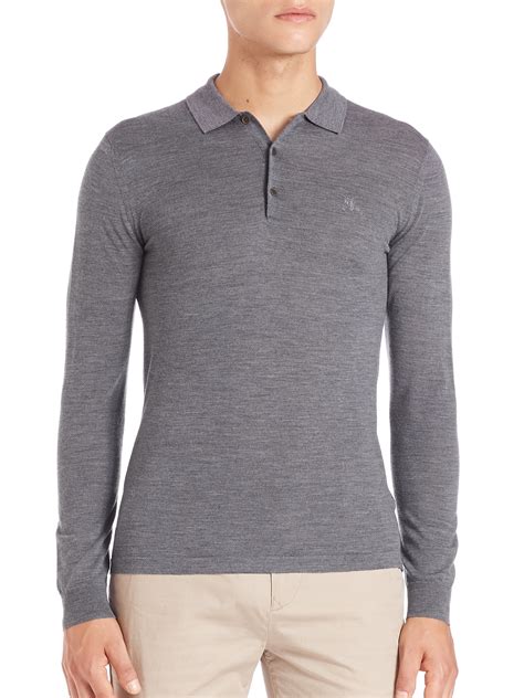 polo donna burberry scontate|Wool Polo Shirt in Mid grey .